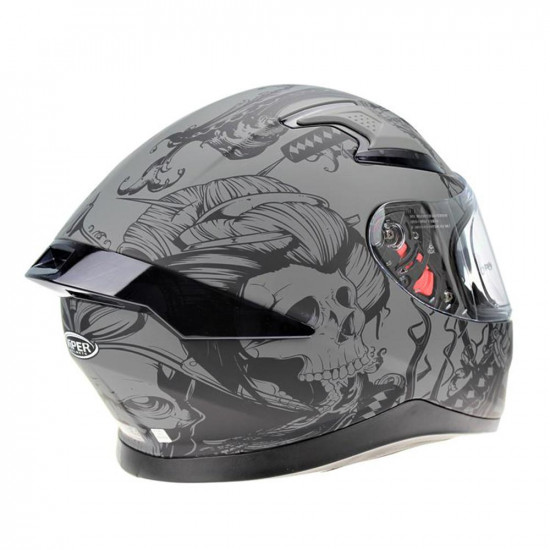 Viper RSV95 Skull Grey Full Face Helmets - SKU A225SkullGreyXS