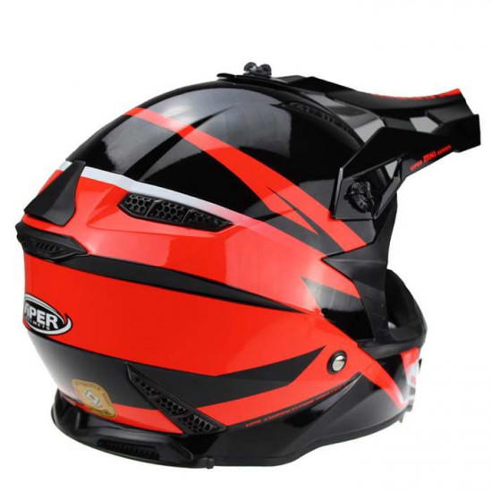 Viper RSX221 MX Crosser Black Red Off Road Helmets - SKU A278BlackRedXS