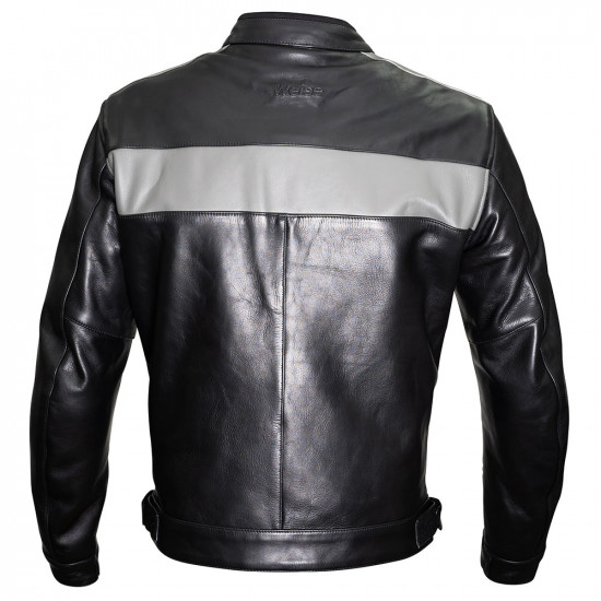 Weise Cabot Leather Jacket Black/Grey Mens Motorcycle Jackets - SKU WJCAB8340