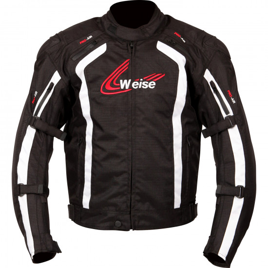 Weise Corsa Jacket Black White Mens Motorcycle Jackets - SKU WJCORS822X