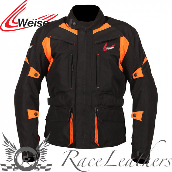 Weise Pioneer Orange Mens Motorcycle Jackets - SKU WJPION882X