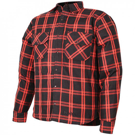 Weise Redwood Shirt Black Red Mens Motorcycle Jackets - SKU WSRED88SM
